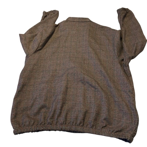 Vintage BonWorth Plaid Zip Up Jacket L/XL Brown Checkered USA Made 🇺🇸 1990s 1980 - Picture 4 of 9